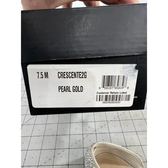 INC International Concepts Crescente 2 Sz. 7.5 Pearl Gold Flats ~~minty~~ - Picture 6 of 14